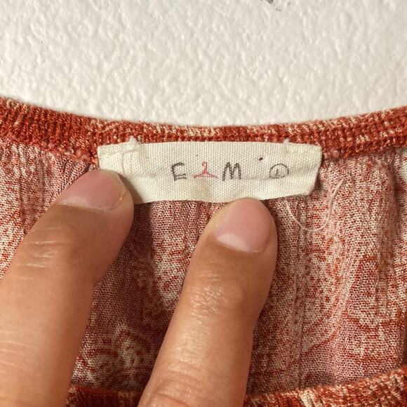 E&M Boho Paisley Crop Top in Rust size L - Picture 2 of 5